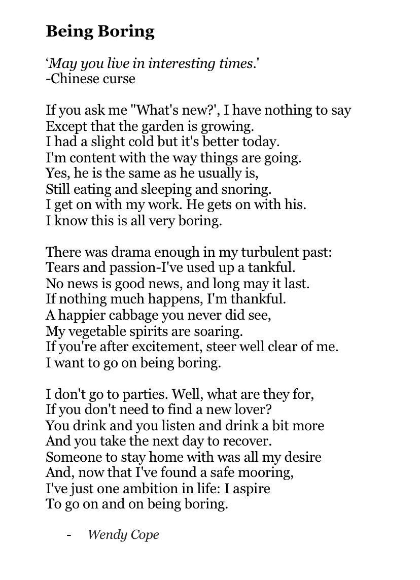 Being Boring