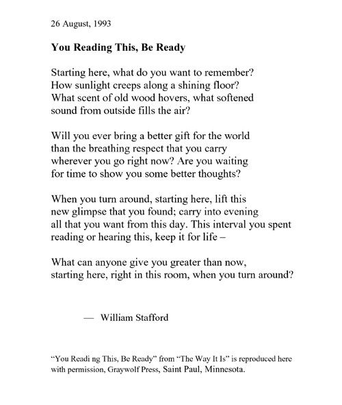 You Reading This, Be Ready